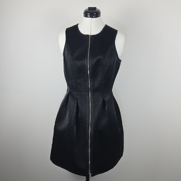 Marciano Black Sleeveless Fit & Flare Zip Front Dress Size M - Picture 2 of 10